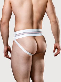 MM Sports The Original No. 10 Swimmer/Jogger Jockstrap 3 inch White - MAAT XL - Heren Ondergoed - Jockstrap voor Man - Mannen Jock — thumbnail 4