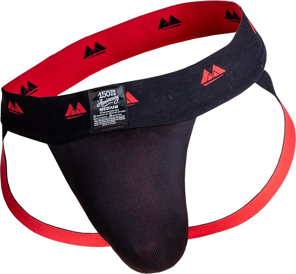 MM Sports The Original Jockstrap 2 inch Reversible Black/Red - MAAT XL - Heren Ondergoed - Jockstrap voor Man - Mannen Jock — afbeelding 1