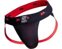 MM Sports The Original Jockstrap 2 inch Reversible Black/Red - MAAT XL - Heren Ondergoed - Jockstrap voor Man - Mannen Jock