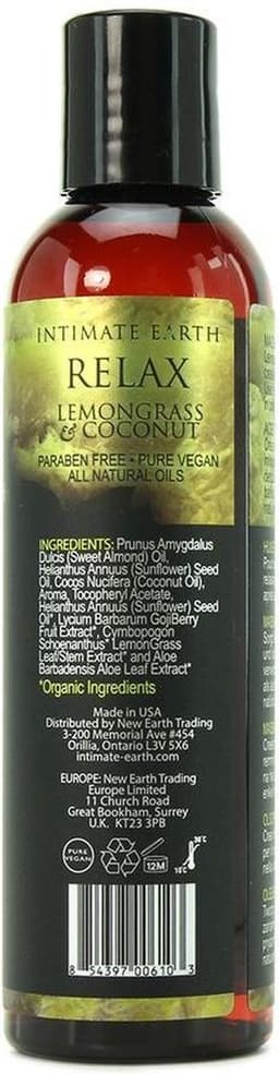 Intimate Earth Relax - Massage Olie - Lemongrass Coconut - 120 ml — thumbnail 2