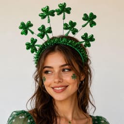 1 Shamrock Hoofdband, 1 Shamrock Bril En 1 Shamrock Broche, Vakantie Hoofdtooi, Geschikt Voor Meerdere Leeftijdsgroepen, Familie Geschenken, Ceremoniële Banket Decoratie. — thumbnail 2
