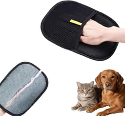 Handschoenen vachtverzorging huisdier haar handschoen dubbelzijdige grooming handschoen dierenhaarverwijderaar huisdier haar remover voor meubels reiniging bank auto — thumbnail 5