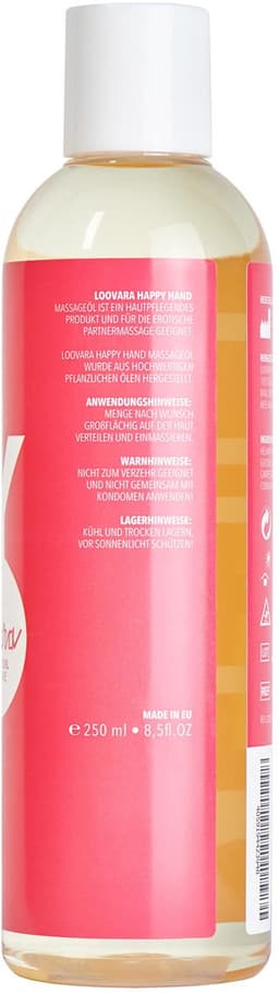 Loovara Massageolie Huile d'Amour 250 ml - HAPPY HAND - Vegan, dermatologisch getest, ideaal voor voorspel en massages voor koppels, compatibel met seksspeeltjes — thumbnail 4
