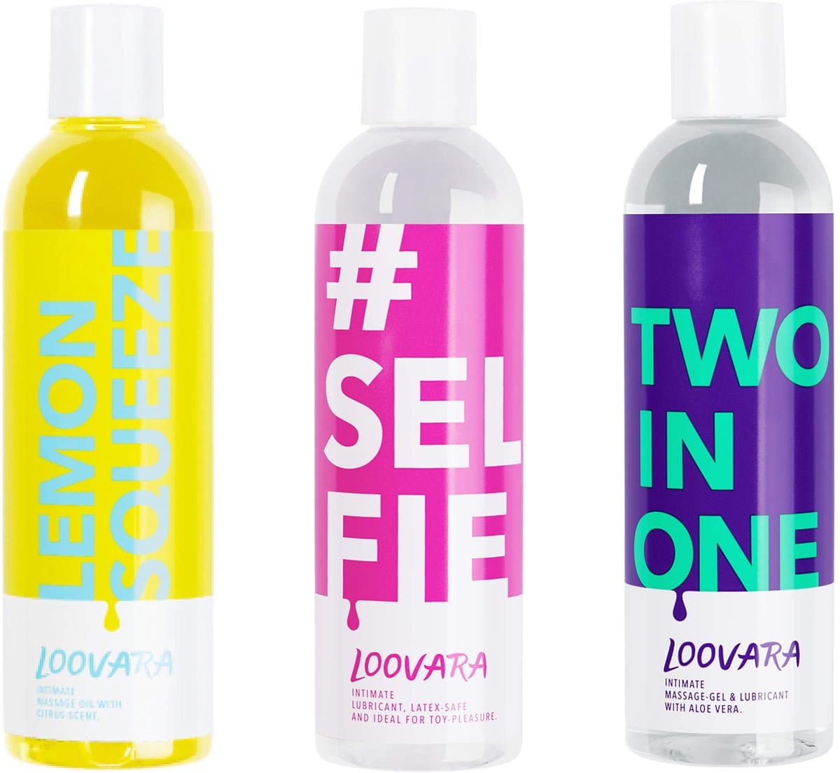 Loovara glijmiddel massageolie 3 x 250 ml voordeelverpakking - HAPPY WEEKEND - Voedende massageolie glijmiddelset, veilig te gebruiken met condooms, ideaal voor voorspel — afbeelding 1