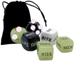 6x Erotische dobbelstenen - Sex dice - Sex dobbelstenen - Erotiek - Romantisch - 36 opties - Inclusief fluwelen zakje - Jonyx — thumbnail 1