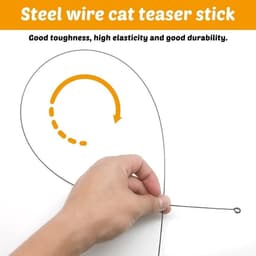 Kattenspeelgoed met veren, interactief speelgoed kat met 6 reserveveren voor kattenhengels en 1 stang voor kittens en katten — thumbnail 4