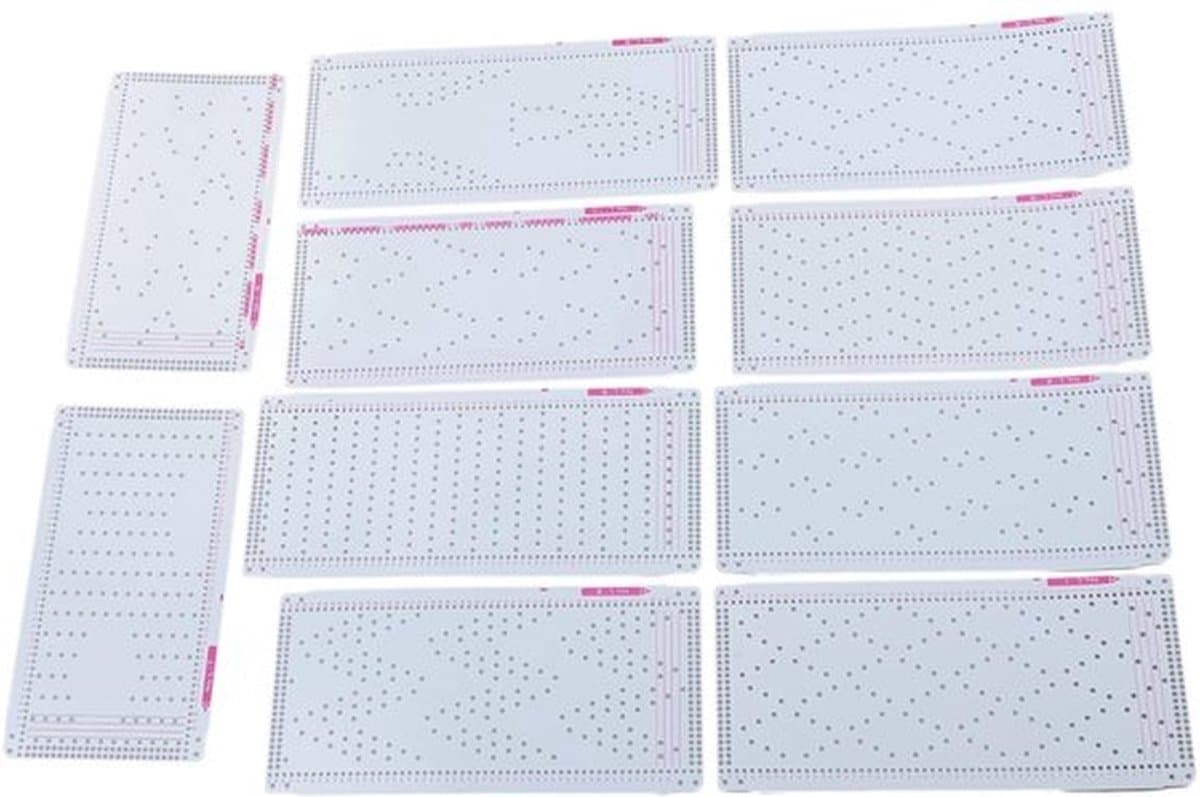 Punching Cards Set - 10 Stuks - Professionele Plastic Kaarten - Voor Silver Reed Breimachine - Gebruiksvriendelijk - 10 Patronen - Breipatroonkaarten — afbeelding 1