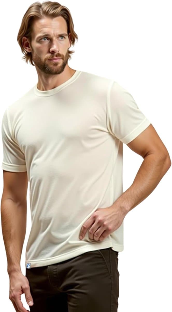 LOACKER Merino shirt heren korte mouw, anti-transpiratie-shirt, merinowollen t-shirt, thermisch shirt ademend, poloshirt — afbeelding 1