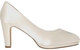 Elegante Bruidsschoenen met Blokhak en Plateau - Ivoor Satijn — thumbnail 3