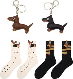 Teckel Cadeauset - Honden Accessoires - Cadeau Geven - 6 Delige Set - One Size - Beige — thumbnail 1