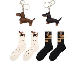 Teckel Cadeauset - Honden Accessoires - Cadeau Geven - 6 Delige Set - One Size - Beige