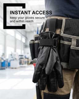 Belt holder 3 pieces black nylon - robust and adjustable clip for work gloves, tactical gloves, garden and safety. - ShopVlot — thumbnail 4