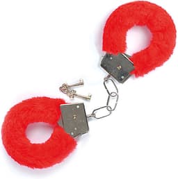 Handboeien pluche - Fluffy handboeien - Hand cuffs - Roleplay - Erotische speeltjes - Seksspeeltje - Vastbinden - Erotiek - Inclusief 2 sleuteltjes - Rood - Jonyx — thumbnail 2