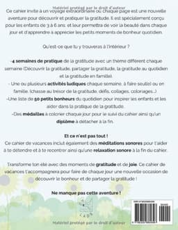 Cahier de vacances : la gratitude au quotidien: Pour un été plein de bonheur et de découvertes - Edition 3-6 ans — thumbnail 2