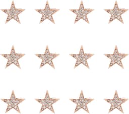 12 STKS Ster Broche Pin Legering Pentagram Broches Rose Gold Rhinestone Badge Metalen Broche Pins Voor Jurk Trui Sjaal Baretten Tas Decoraties — thumbnail 1