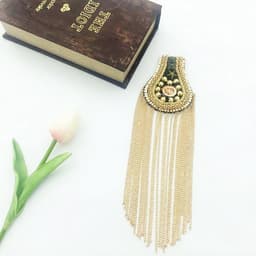 2 Stukken Punk Epauletten, Gouden Epauletten, Metalen Epauletten met Kwastjes, Geschikt voor Herenmilitairen, Maskerade, Toneelvoorstellingen, Uniformdecoratie(Gouden) — thumbnail 4