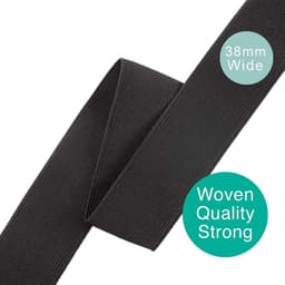 Elastiek voor Naaien - Tailleband Elastiek Band, 38 mm, Zwart - Sterke Platte Elastische Band voor Kleding, 6 Meter - Ook voor Rokken, Broeken en Pyjama's - 4 cm — thumbnail 2