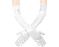 Lange handschoenen dames - satijnen handschoenen voor kostuums, kerkwerk, bruiloftsfeesten, bals