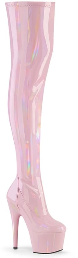 Pleaser - ADORE3000HWR Plateau Overknee Laarzen - Paaldans schoenen - 45 Shoes - Roze — thumbnail 2