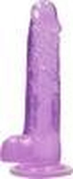 6" / 15 cm Realistic Dildo With Balls - Purple — thumbnail 1