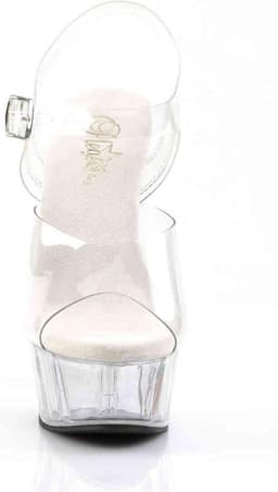 Pleaser - DELIGHT-608 Sandaal met enkelband - US 10 - 40 Shoes - Transparant/Zilverkleurig — thumbnail 2