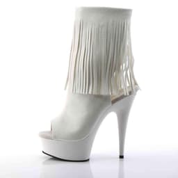 EU 35 = US 5 | DELIGHT-1019 | 6 Heel, 1 3/4 PF Open Toe/Heel Fringe Bootie, Side Zip — thumbnail 3