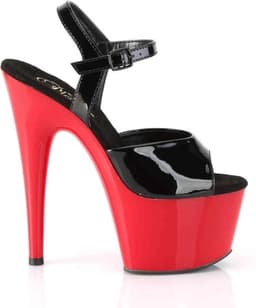 Pleaser - ADORE-709 Sandaal met enkelband, Paaldans schoenen - Paaldans schoenen - 41 Shoes - Zwart/Rood — thumbnail 5