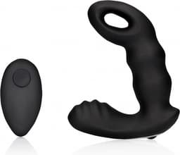 Shots - Ouch! OU907BLK - Beaded Vibrating Prostate Massager with Remote Control - Black — thumbnail 1