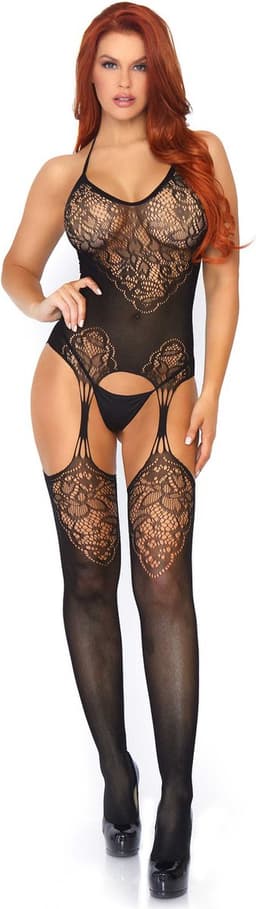 Jacquard net bodystocking — thumbnail 5