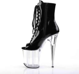 Pleaser - FLAMINGO-1021 Plateau Laarzen, Paaldans schoenen - Paaldans schoenen - 39 Shoes - Zwart — thumbnail 3