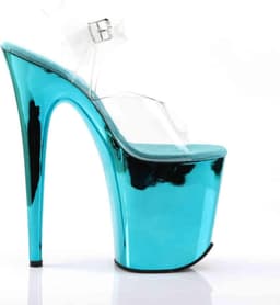 Pleaser - FLAMINGO-808 Sandaal met enkelband, Paaldans schoenen - Paaldans schoenen - 38 Shoes - Blauw/Transparant — thumbnail 5