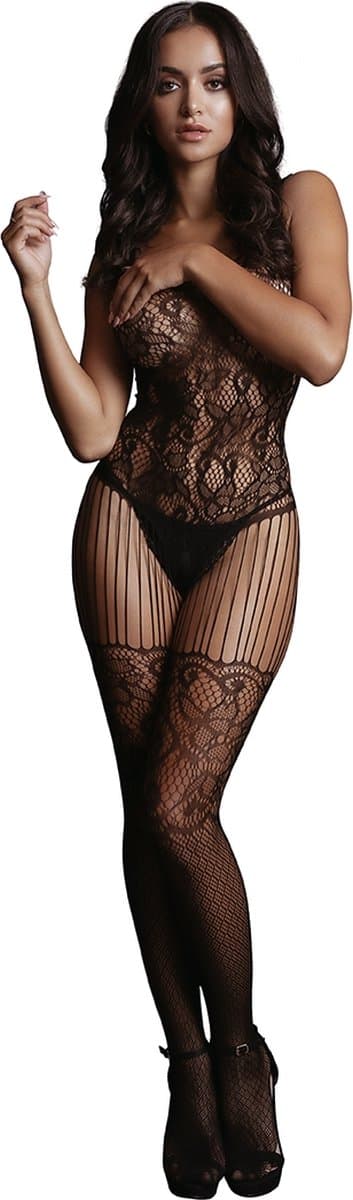 Kant en Visnet Bodystocking - Één maat — afbeelding 1