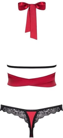 Obsessive Sensuelia 2-Delige Lingerie Set Met Wikkeltop - Rood — thumbnail 8