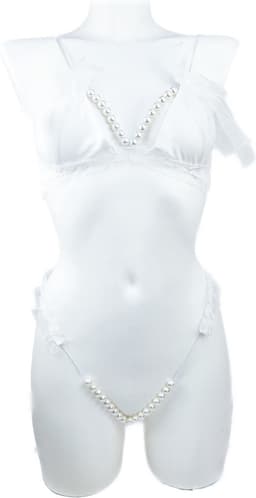 BamBella ® Sexy Cosplay Rollenspel kleding - Onesize - outfit dames Sex kitten kat pak wit — thumbnail 4