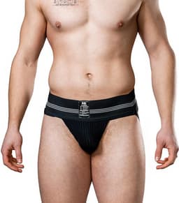 MM Sports The Original No. 10 Swimmer/Jogger Jockstrap 3 inch Black - MAAT XL - Heren Ondergoed - Jockstrap voor Man - Mannen Jock — thumbnail 2