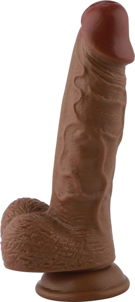Dildo EZfunLok voor Auxfun Plus Seksmachine Bruin 21 cm — afbeelding 1