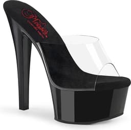 Pleaser - GLEAM601 Muiltjes met hak - US 11 - 41 Shoes - Zwart/Zwart — thumbnail 1