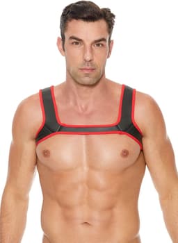 Shots - Ouch! Neopreen Harnas - L/XL black,red L/XL — thumbnail 5
