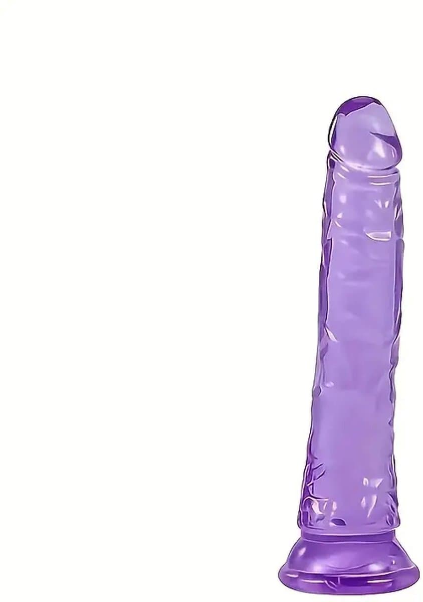 Paarse Dildo Met Zuignap - Voor Vrouwen & Mannen - Anaal - Zacht & Flexibel - 19CM — afbeelding 1