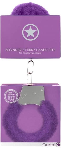 Shots Ouch! HandBoeien Beginner's Handcuffs Furry paars — thumbnail 3
