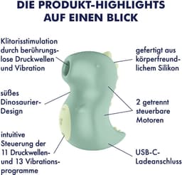 Satisfyer - Din-OOOH - Luchtdruk Vibrator - Groen — thumbnail 3