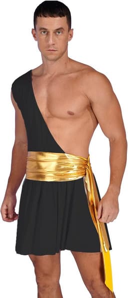 Heren Grieks Romeins Kostuum Korte Asymmetrische Rok Sexy Lingerie Carnaval Outfit — thumbnail 1