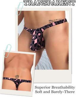 Tanga Heren Hot Waist String Luipaard Draad Slip Katoen Lichtgewicht Oversized Zwembroek Jockstrap String G-String Onderbroek — thumbnail 2