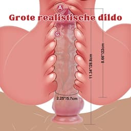 Dildo XXL Extra Dik - Realistische Dildo met Zuignap - 28.7 cm - G-Spot Stimulatie - Dildo's - Sex Toys voor Vrouwen en Mannen - Dildo Mannen Anaal - Beige - Discreet Verzonden — thumbnail 4