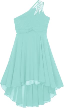 Elegante Meisjes Jurk Lang Bloemenmeisje Bruiloft Chiffon Feest Jurk voor Gala en Examens — thumbnail 3