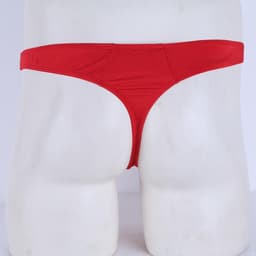 Heren Thong Sissy Lingerie - Elastische Sexy Lace Underwear Jockstrap Bikini G-String Panty Rode Transparante Gay Briefs voor Avondje Uit of Lingerie Nacht — thumbnail 3