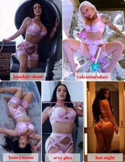 Sexy dames lingerie set met push-up beha, slip, jarretels en beenbandjes - 5-delig pakket — thumbnail 2
