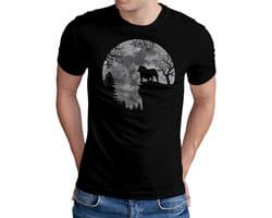 Heren T-shirt met Engelse Bulldog Full Moon Hondenprint Katoen