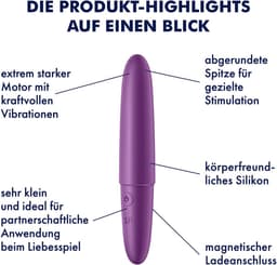 Satisfyer, minivibrator, 'Ultra Power Bullet 6', 13 cm, waterdicht, medische siliconen, oplaadbaar — thumbnail 2