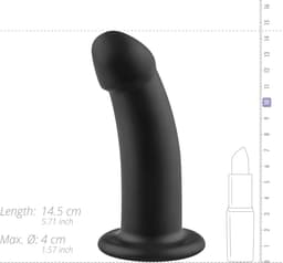 No-Parts - Charlie Dildo 14.5 cm - Zwart — thumbnail 2